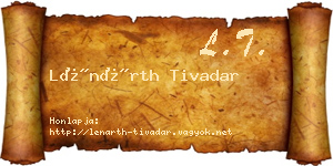 Lénárth Tivadar névjegykártya